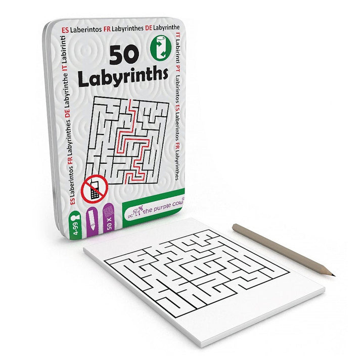 50 Labyrinthes - Boîte métal - Voyage PASSE-TEMPS - Cahiers d'activités