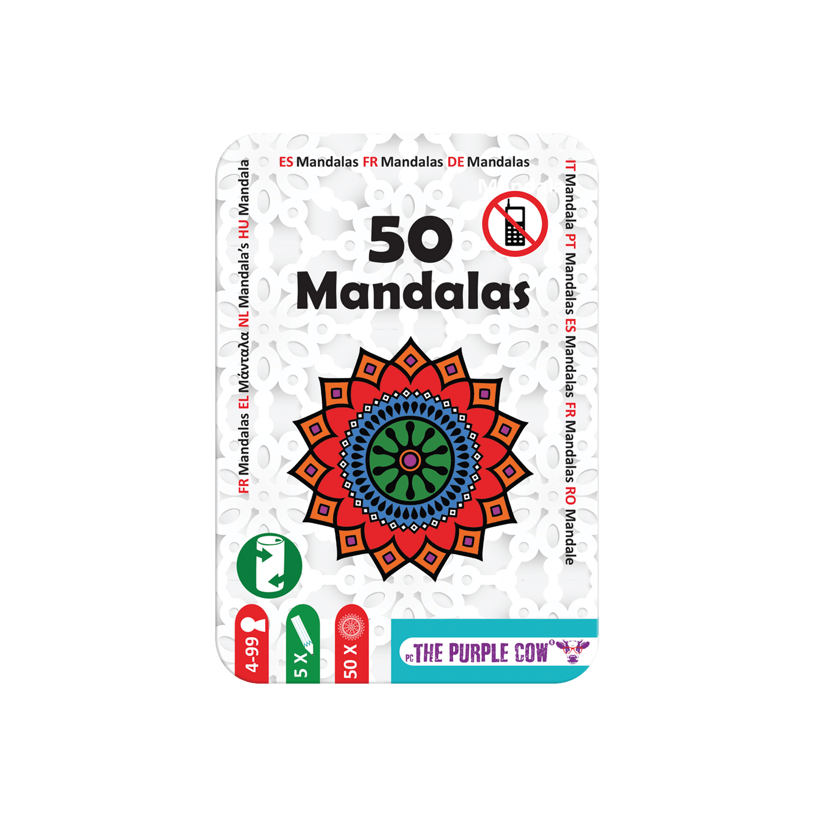 50 Mandalas - Boîte métal - Format voyage PASSE-TEMPS - Cahiers d'activités