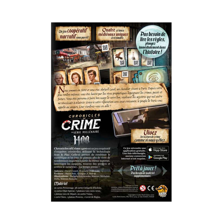 Chronicles of Crime - 1400, jeu de société coopératif d'enquêtes