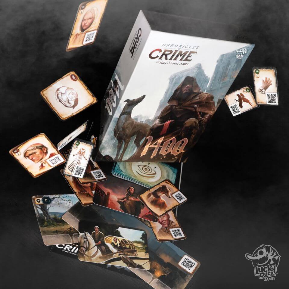Chronicles of Crime - 1400, jeu de société coopératif d'enquêtes