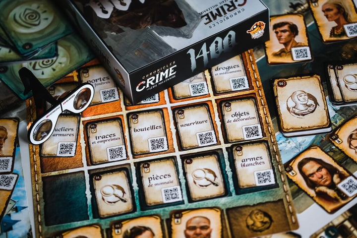 Chronicles of Crime - 1400, jeu de société coopératif d'enquêtes