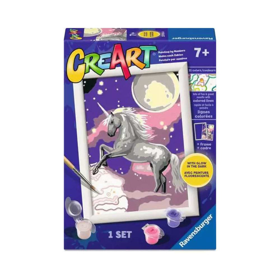 CreArt : Licorne (12x18cm): ensemble de peinture à numéros