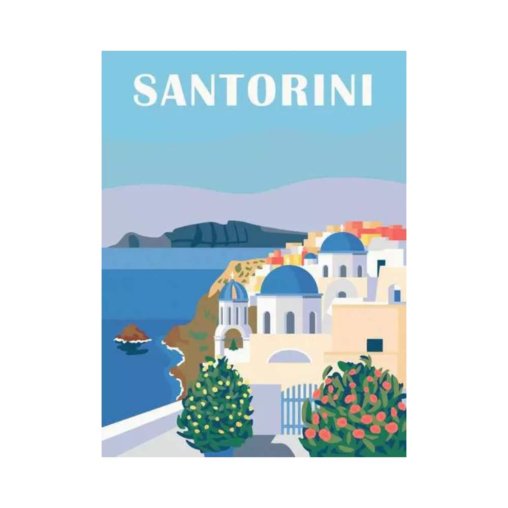 CreArt : Santorini (30x40 cm): ensemble peinture à numéros pour adulte