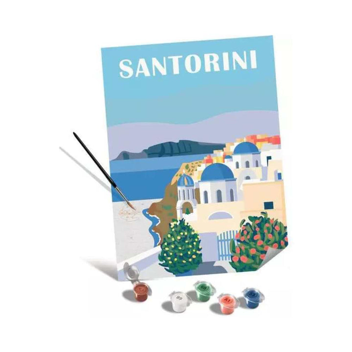 CreArt : Santorini (30x40 cm): ensemble peinture à numéros pour adulte