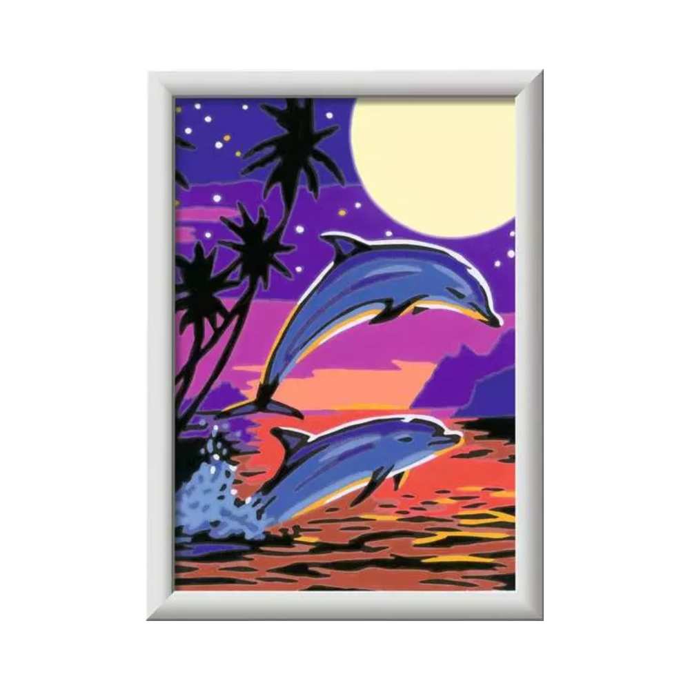 Creart : Aventures de dauphins (12x18 cm): ensemble peinture à numéro