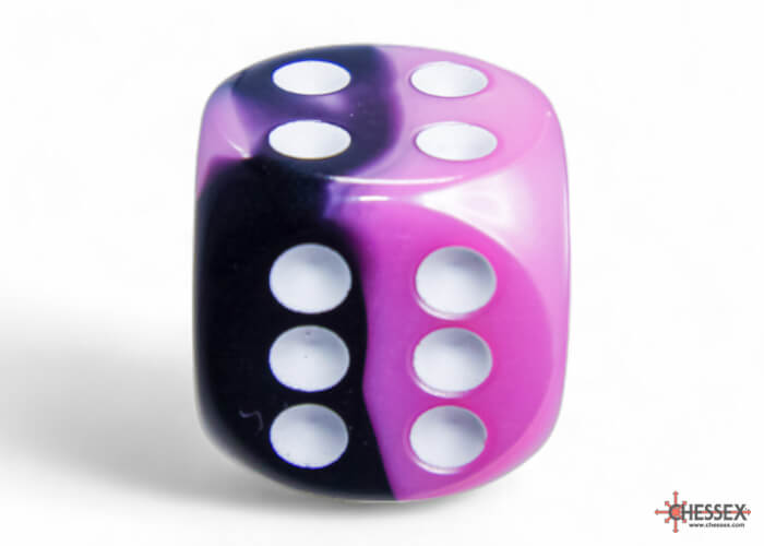 Dés Chessex Gemini 12D6 Noir-RoseBlanc-Achat en ligne L'As des jeux