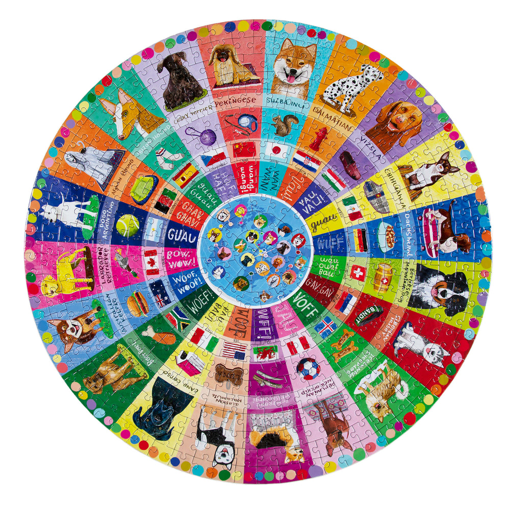 Dogs of the World eeBoo Round puzzle 500 pcs Achat en ligne à L'As des jeux