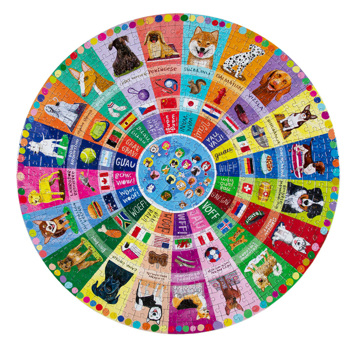 Dogs of the World eeBoo Round puzzle 500 pcs Achat en ligne à L'As des jeux