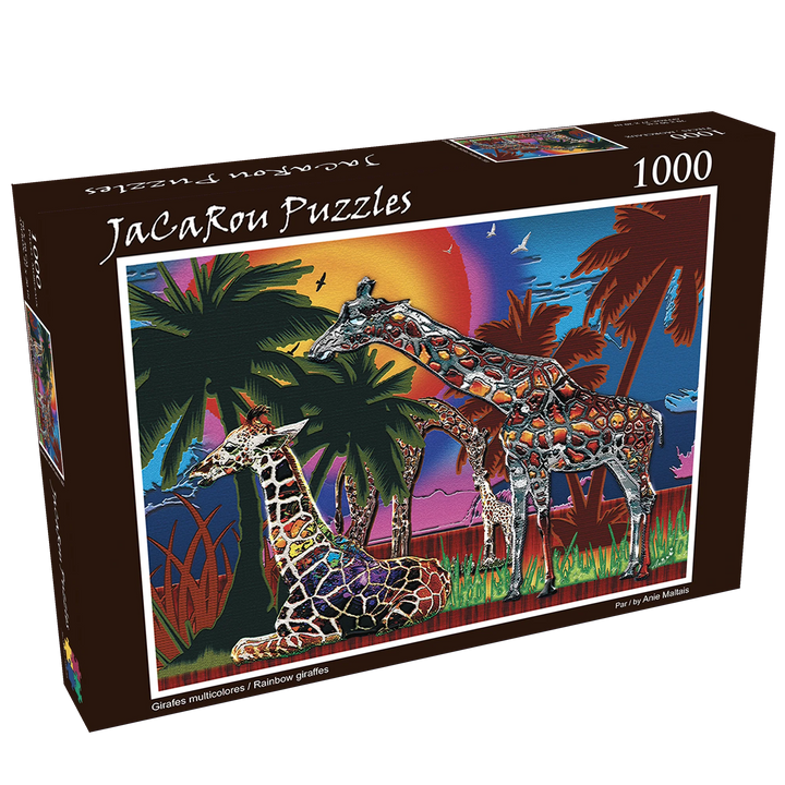 Puzzle JaCaRou Girafes multicolores | Rainbow Giraffes 1000 pcs - Achat en ligne
