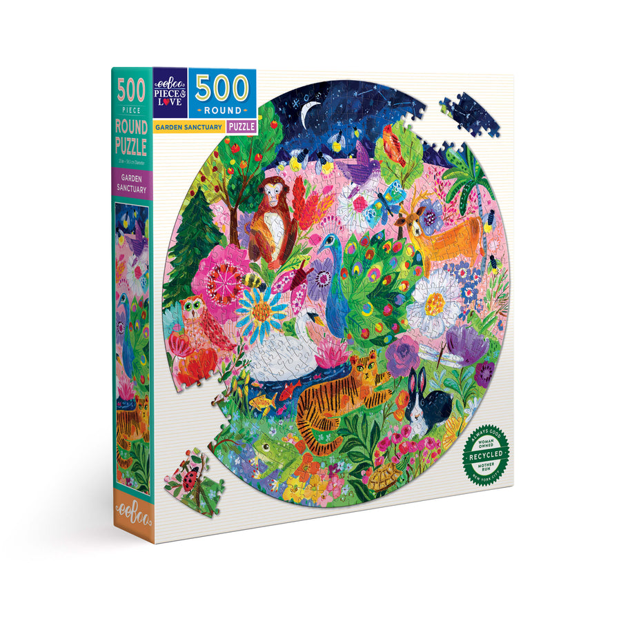 Garden Sanctuary eeBoo round puzzle 500 pcs Achat en ligne à L'As des jeux