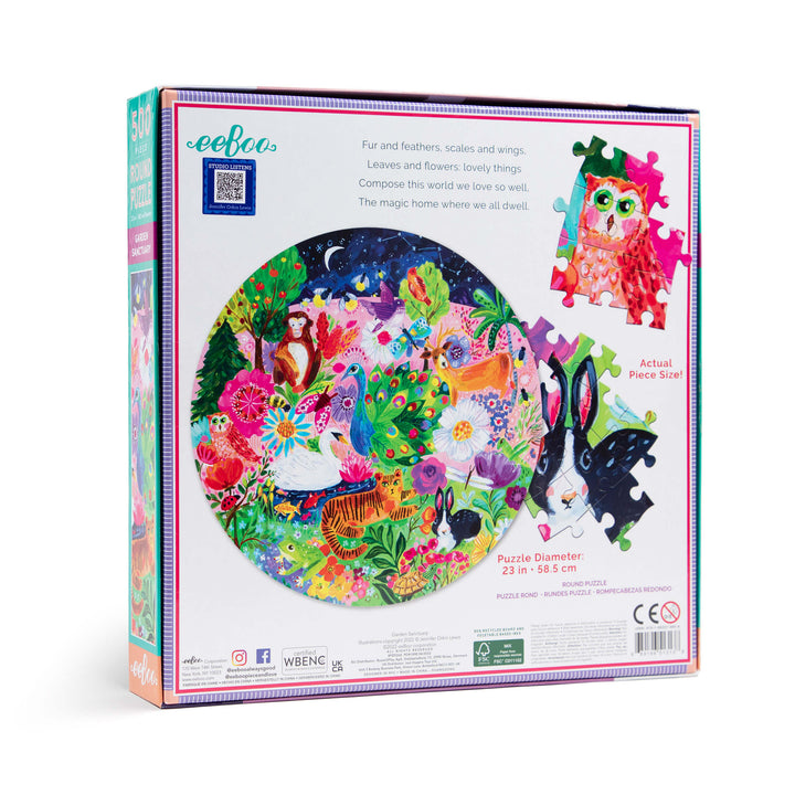 Garden Sanctuary eeBoo round puzzle 500 pcs Achat en ligne à L'As des jeux