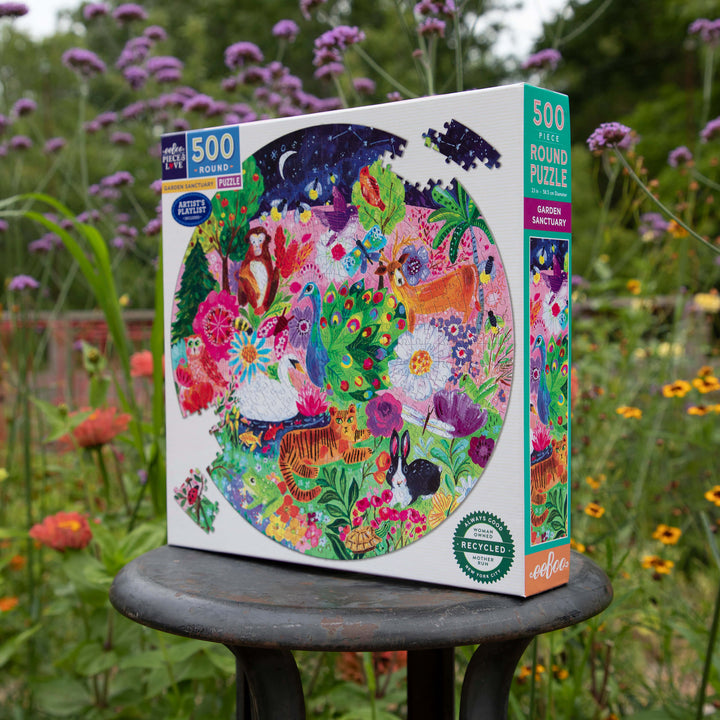 Garden Sanctuary eeBoo round puzzle 500 pcs Achat en ligne à L'As des jeux