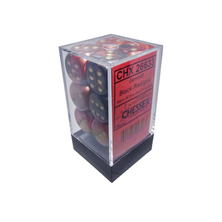 Dés Chessex Gemini 12D6 Black-RedGold- Achat en ligne