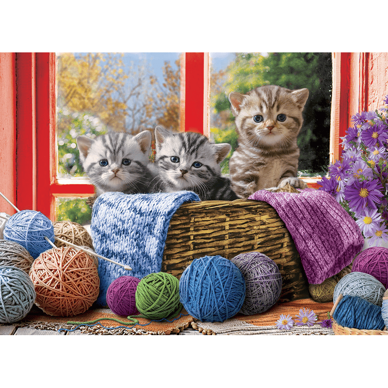 Eurographics Knittin' Kittens 500-Piece Large Puzzle.