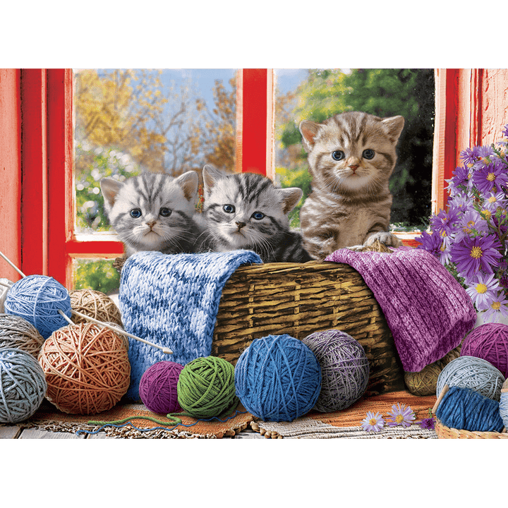 Eurographics Knittin' Kittens 500-Piece Large Puzzle.