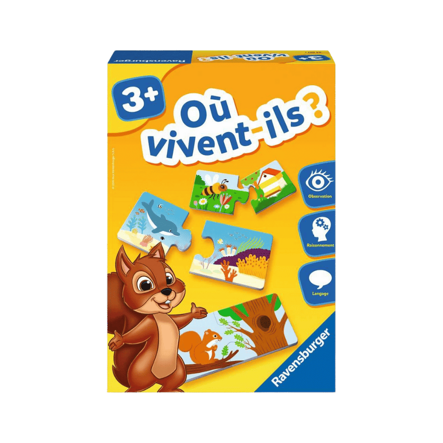 Où vivent-ils? jeu de société éducatif enfants 3 ans - Achat en ligne