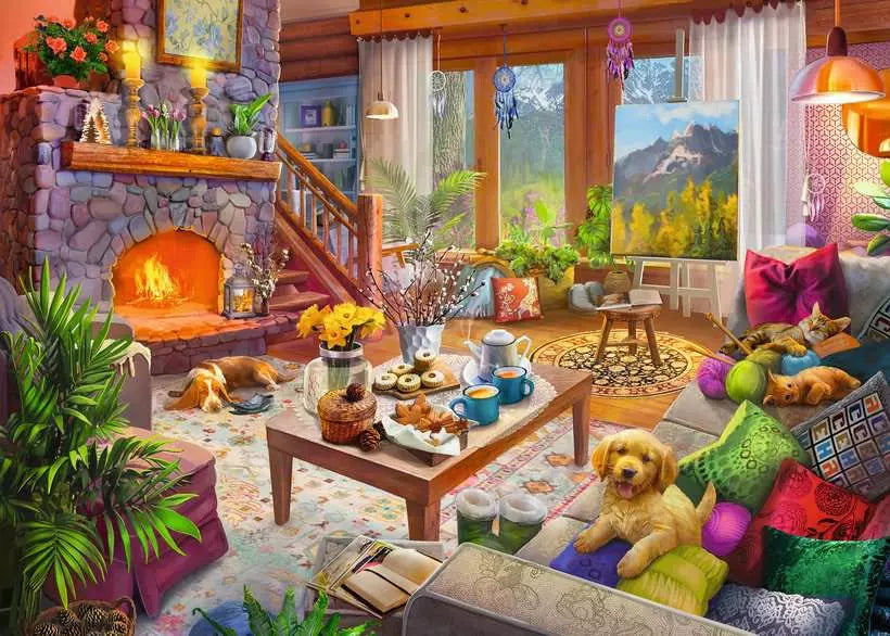 Casse-tête Ravensburger Cozy Cabin puzzle 1000 pcs 