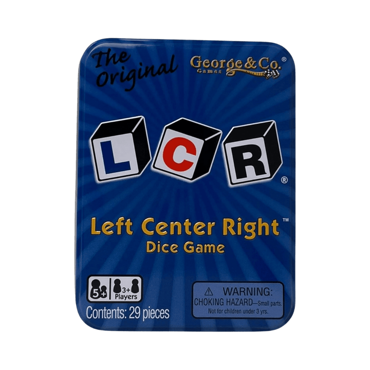 LCR Left Center Right Dice Game Tin, jeu de société familial