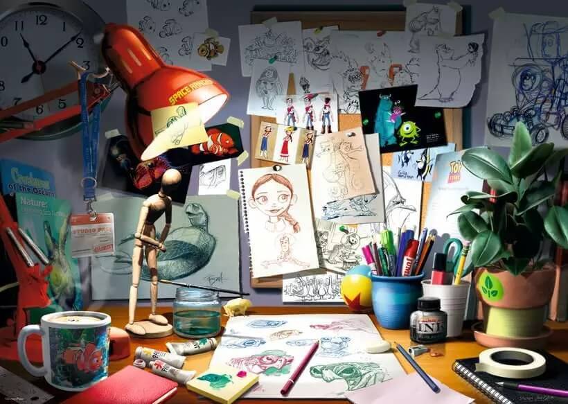 Disney Pixar: The Artist's Desk casse-tête Ravensburger Puzzle 