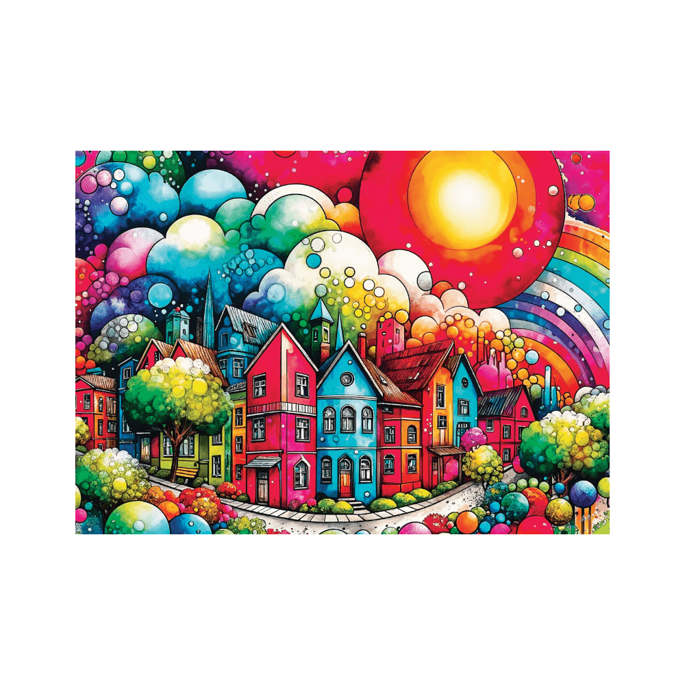 Avenue colorée | Chromatic Lane casse-tête JACAROU Puzzle 1000 pcs