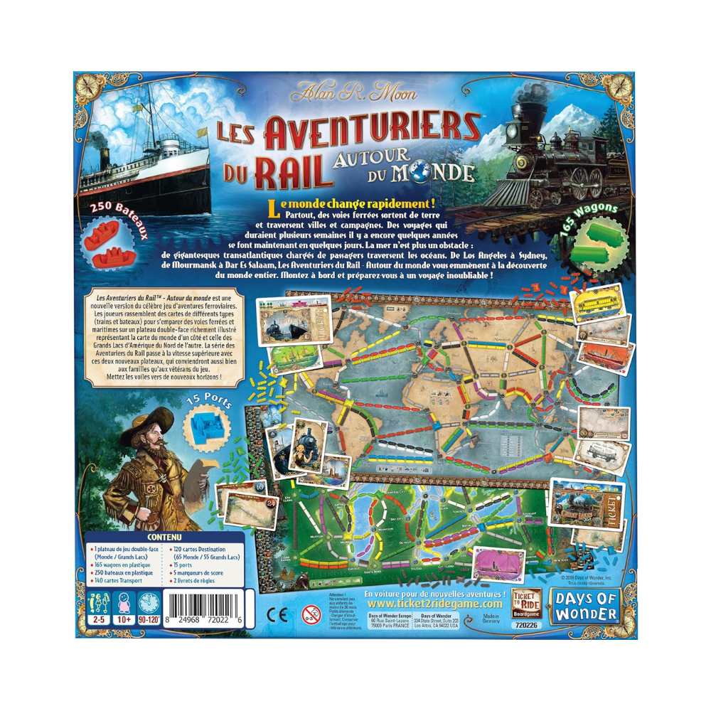 Les Aventuriers du Rail: Autour du Monde, jeu de société familial