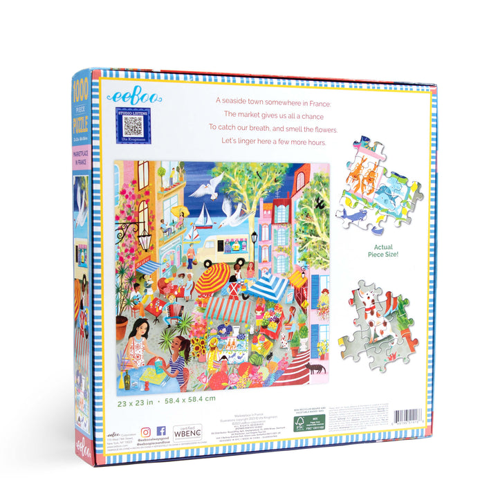 Marketplace in France eeBoo square puzzle 1000 pcs