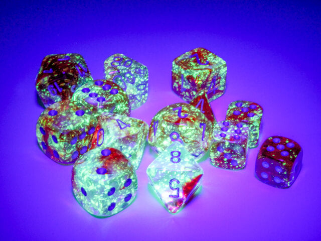 Dés Chessex Nebula: 12D6 Red/Silver Luminary - Achat en ligne