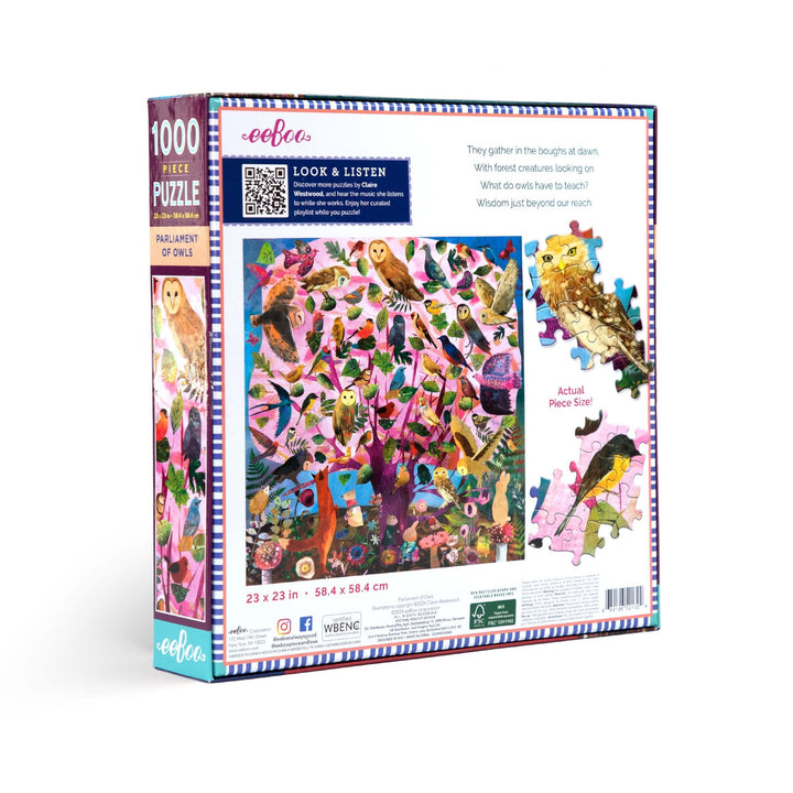 Parliament of Owls eeBoo square puzzle 1000 pcs Achat en ligne à L'As des jeux