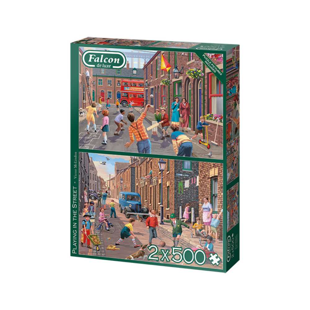 Puzzle Falcon de Luxe Playing in the Streets Victor McLindon 2x500 pcs