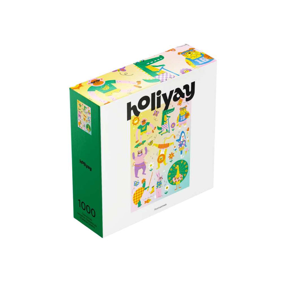 Puzzle Holiyay Animaux festifs par Catherine Cabalerro 1000 pcs