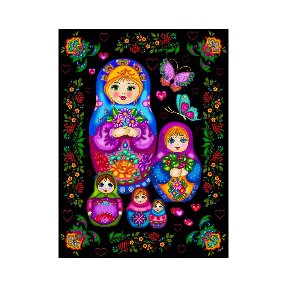 Puzzle JaCaRou Poupées russes d'Anie Maltais 1000 pcs
