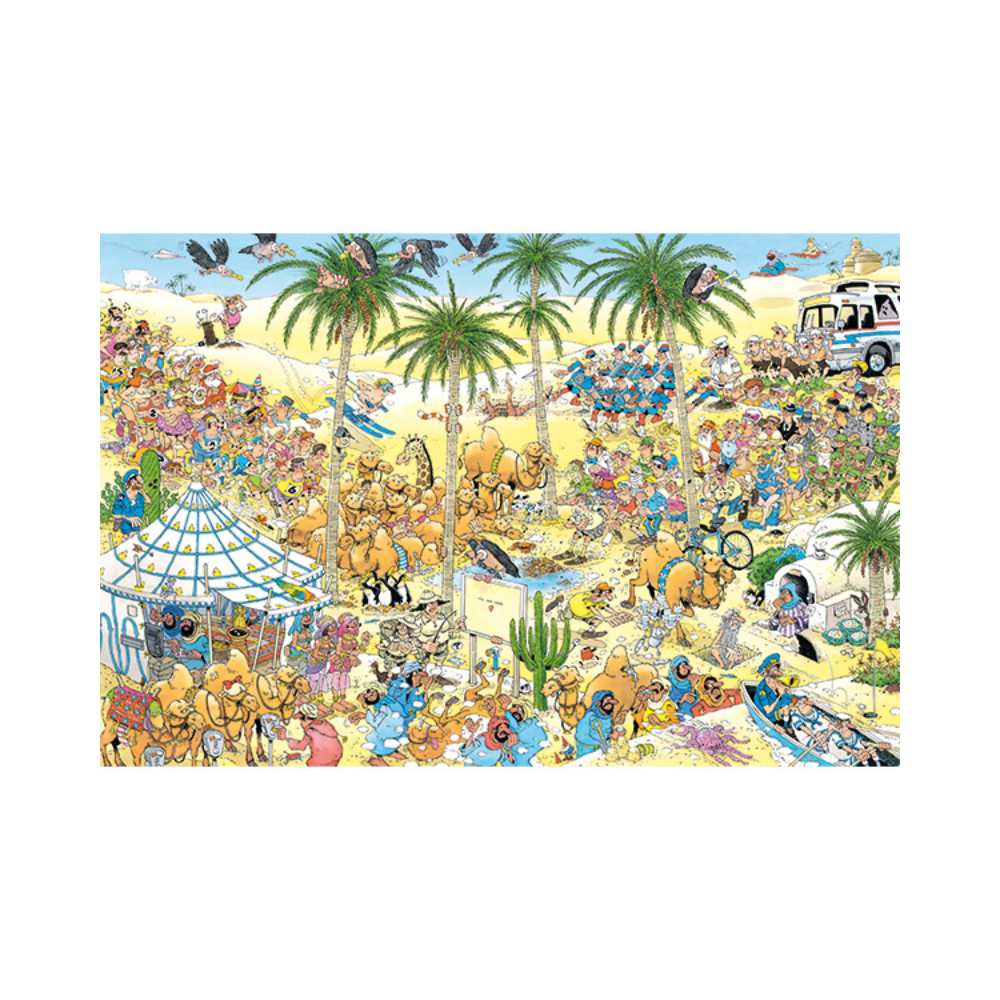 Puzzle Jumbo L'oasis de Jan van Haasteren 1000 pcs