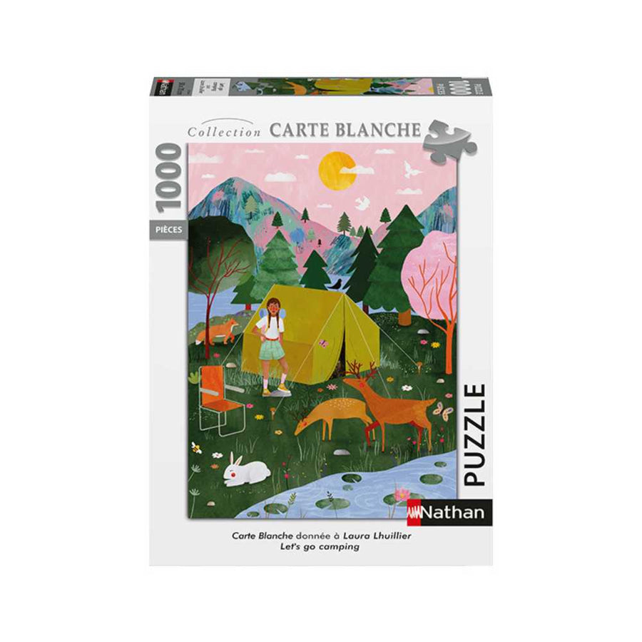 Puzzle Nathan Carte blanche Laura Lhuillier Let's go camping 1000 