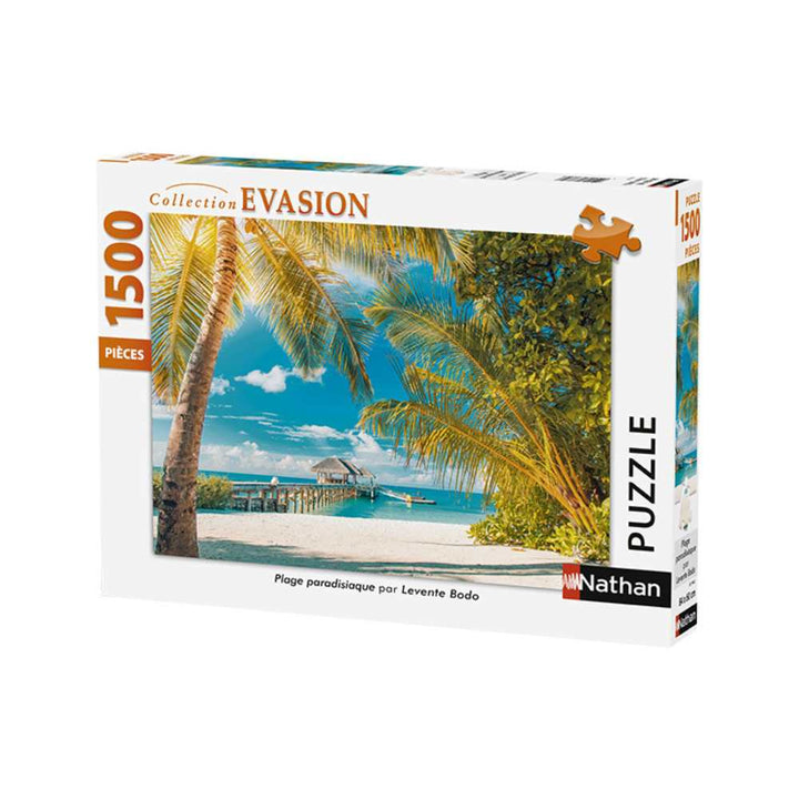 Puzzle Nathan Collection Evasion: Plage paradisiaque Levente Bodo 1500