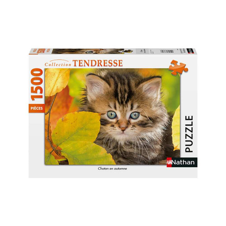 Puzzle Nathan Collection Tendresse: Chaton en automne 1500 pcs