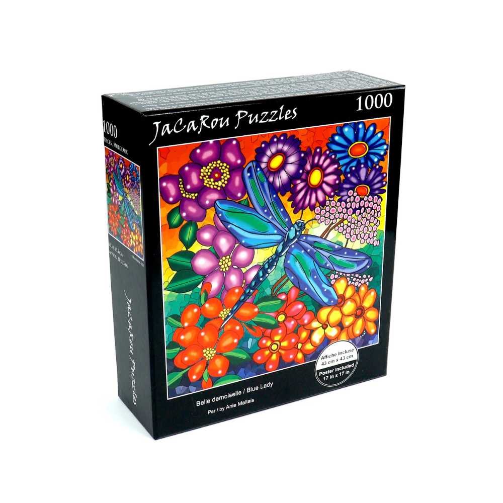 Puzzle carré JaCaRou Belle demoiselle d'Anie Maltais de 1000 pcs