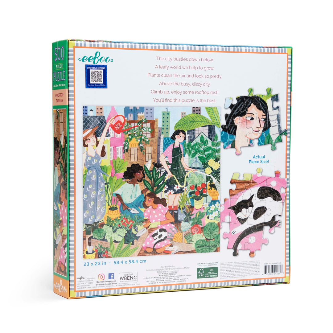 Rooftop Garden eeBoo square puzzle 500 pcs Achat en ligne à L'As des jeux