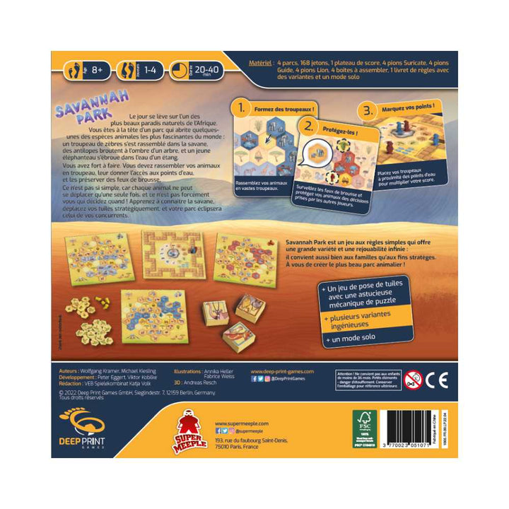 Savannah Park: jeu de société famille | Achat en ligne Canada