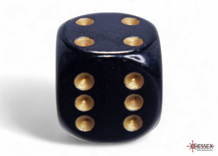 Chessex 12D6 Opaque Noir/Or Dice - Dés Accessoires - Dés - Classiques
