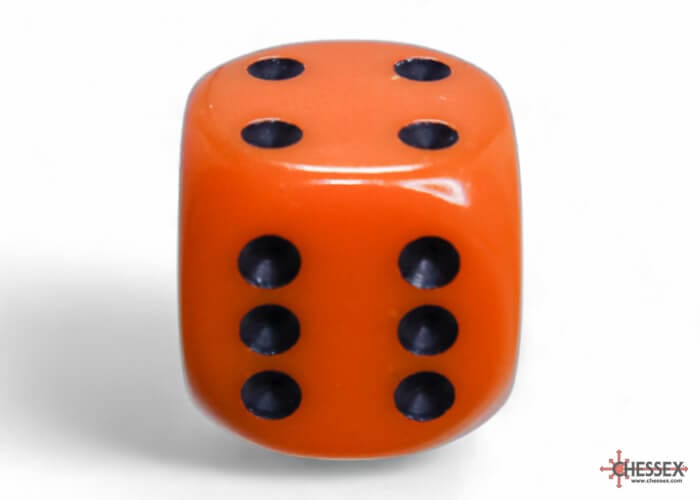 Dés Opaque: 12D6 Orange / Noir Accessoires - Dés - Classiques
