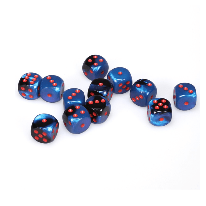 Gemini: 12D6 Black-Starlight/Red Accessoires - Dés - Classiques