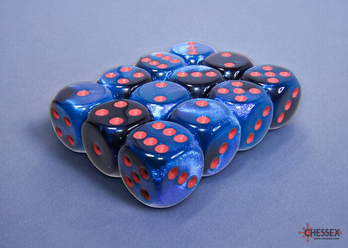 Gemini: 12D6 Black-Starlight/Red Accessoires - Dés - Classiques