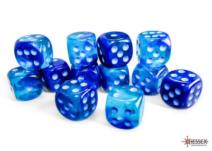 Gemini: 12D6 Blue / Light Blue Luminary Dice Block Accessoires - Dés - Classiques