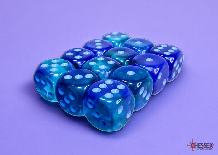 Gemini: 12D6 Blue / Light Blue Luminary Dice Block Accessoires - Dés - Classiques