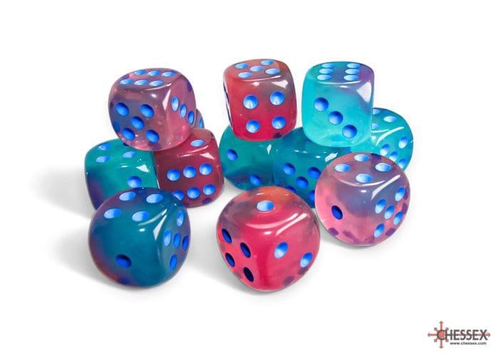Gemini: 12D6 Gel Green-Pink / Blue Luminary Dice Block Accessoires - Dés - Classiques