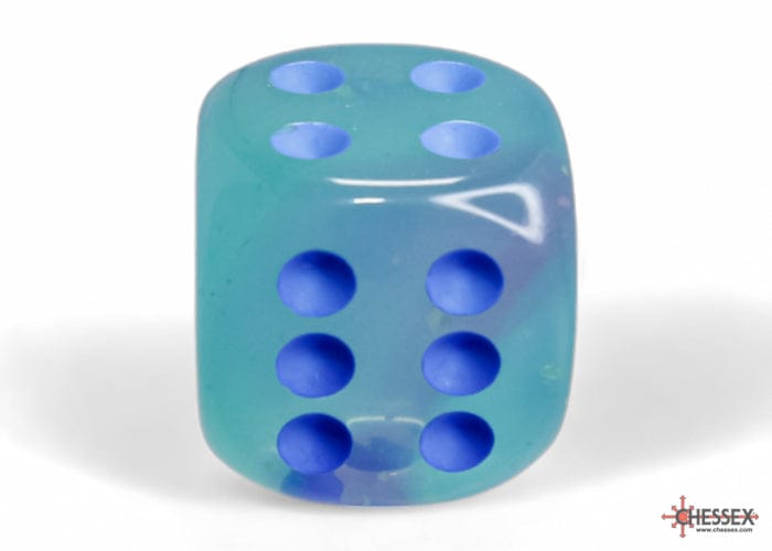Gemini: 12D6 Gel Green-Pink / Blue Luminary Dice Block Accessoires - Dés - Classiques