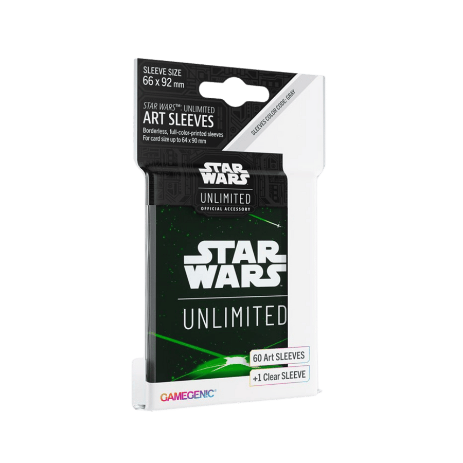Star Wars: Unlimited - Art Sleeves: Card Back Green (60 + 1 clear sleeve) Accessoires - Protecteurs de cartes - Protecteurs (Sleeves) - Jeu de carte standard