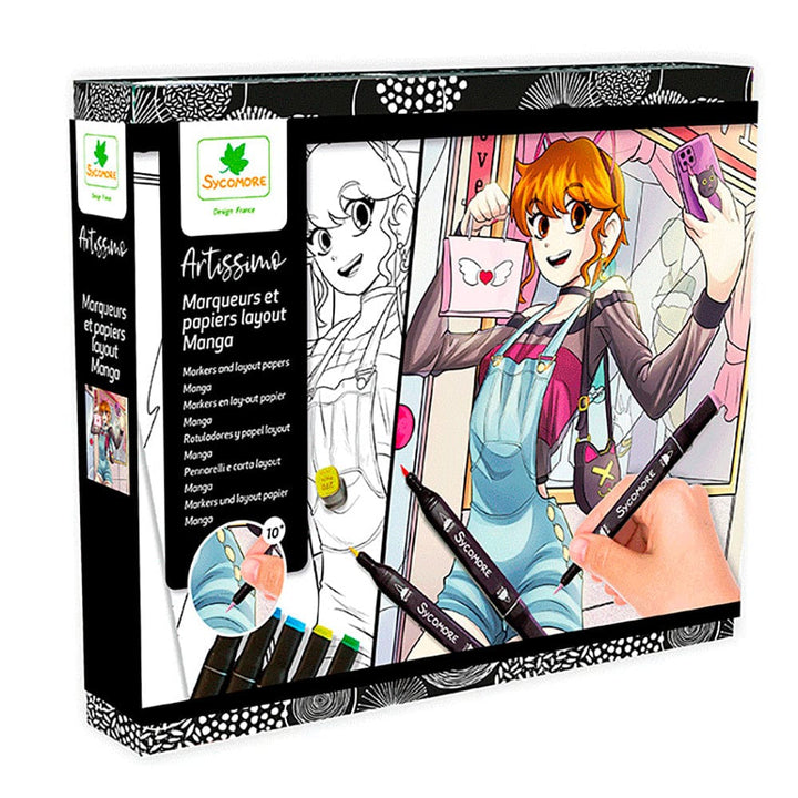 Artissimo - 10 tableaux - Marqueurs et papiers: Manga Héroïne PASSE-TEMPS - Bricolages