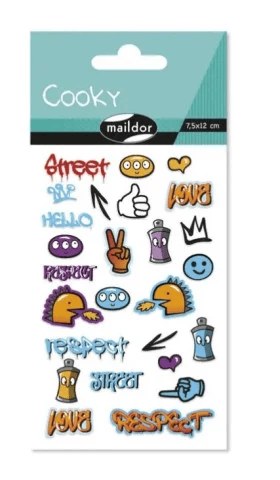 Autocollants Cooky Graffitis 26 Gommettes PASSE-TEMPS - Bricolages