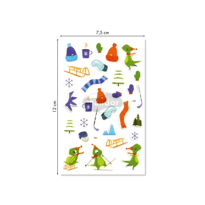 Autocollants Cooky Sports Dhiver 32 Gommettes PASSE-TEMPS - Bricolages